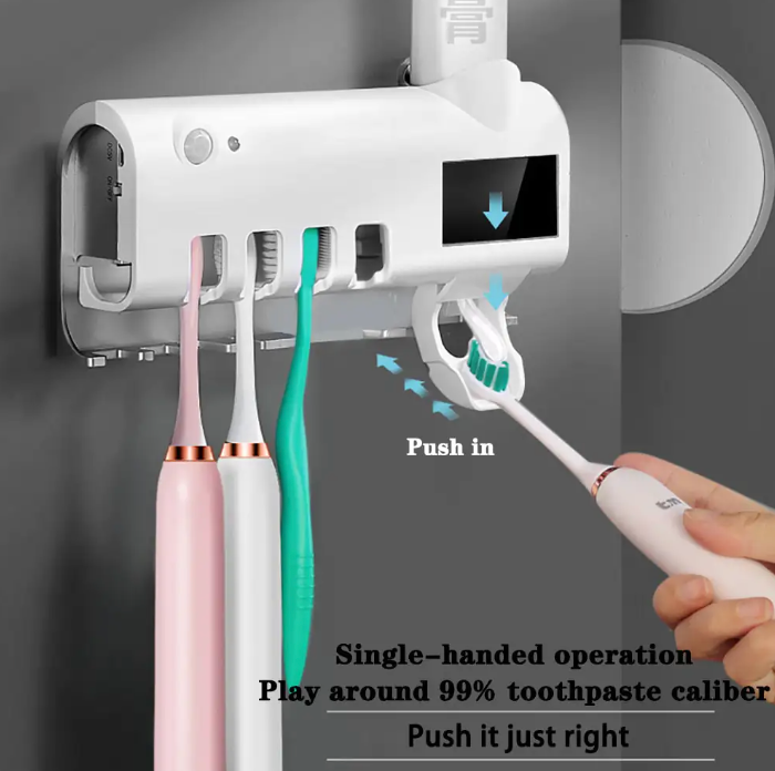 Smart UV Toothbrush Sterilizer and Wall Mount Holder