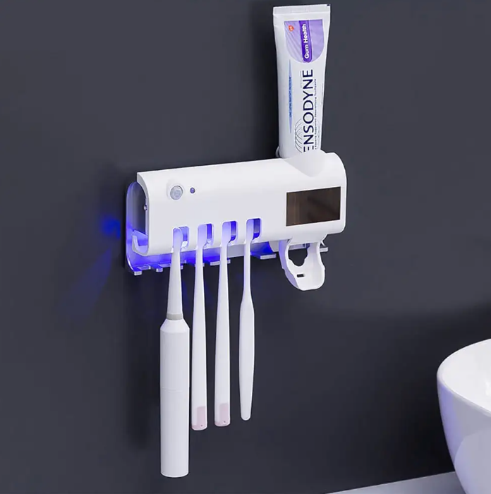 Smart UV Toothbrush Sterilizer and Wall Mount Holder